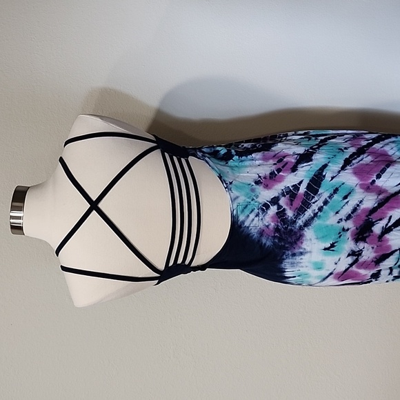 Chaser Maxi Dress 100% Cotton Knit Strappy Back Beachy Vacation Vibes size Small - Picture 11 of 12